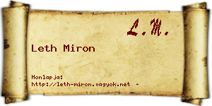 Leth Miron névjegykártya
